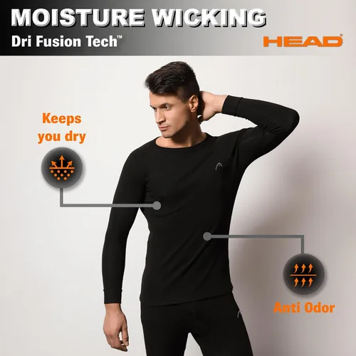 Vista 4 de HEAD Conjunto de capa base para hombre, parte superior e inferior, camisas de compresión para hombres, pantalones de compresión para hombre