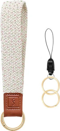 Vista 24 de Fishent Llavero elástico, bonito llavero de pulsera, cordón de muñeca tejido mejorado para llaves, llaveros para mujeres y hombres, llaves