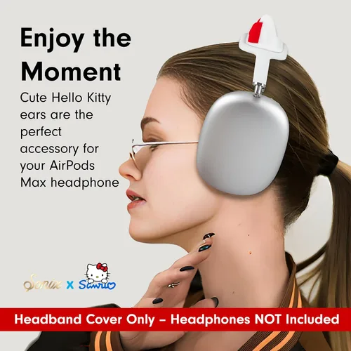 Vista 7 de Sonix x Sanrio - Funda de diadema de Hello Kitty para AirPods Max, accesorio protector de silicona con orejas de gato para auriculares Compatible
