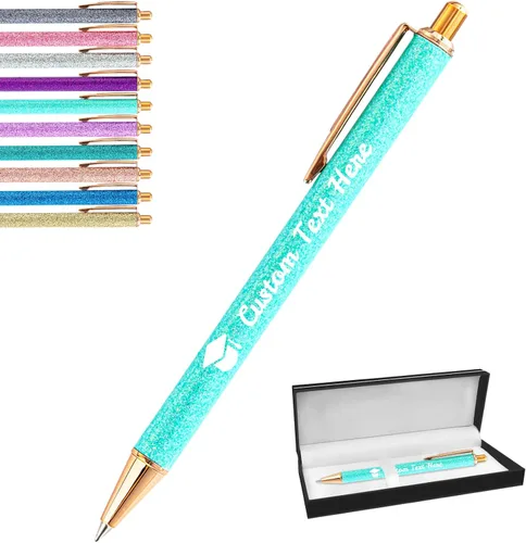 Vista 93 de Aolun 10 bolígrafos personalizados con nombre, bolígrafo retráctil con mensaje de texto para mujeres, enfermeras, escritura, cumpleaños, graduación