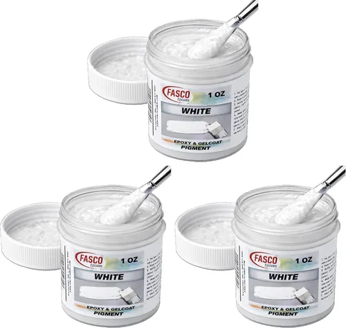 Vista 3 de Pigmento blanco para resina epoxi, gelcoat, pintura, látex - 1 oz