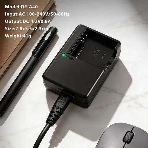 Vista 4 de DE-A40 DE-A40B Cargador de batería compatible con cámara Panasonic LUMIX DeA40 CGA-S008 S008E DMW-BCE10 BCE10 DMC-FS3 FS5 FS20 FX38 FX3 Adaptador