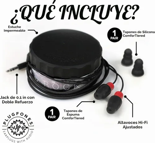 Vista 6 de Plugfones Protector Volume Limited - Tapones para los oídos, compatibles Negro & rojo