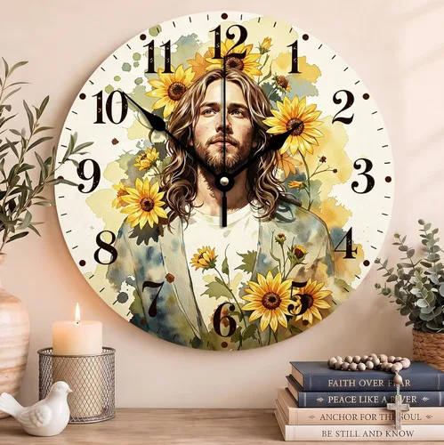 Vista 92 de Reloj con versículo bíblico con citas de Jesús, relojes de 0929Regalos Cristianos (2)