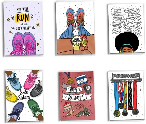Vista 7 de Tarjetas de felicitación 5K Runner 3.1 millas Paquete de 5 carreras