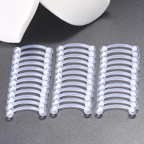 Vista 3 de 16G - Piercing de plástico transparente para cejas, ojos de serpiente, lengua, acrílico, bioflex, cartílago, hélix, tragus, pezón, vientre, labio