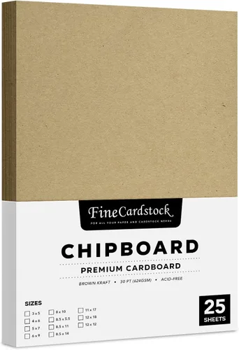 Vista 7 de Chipboard – Cartón Peso Medio aglomerado Hojas – 25 por paquete., 3 x 5