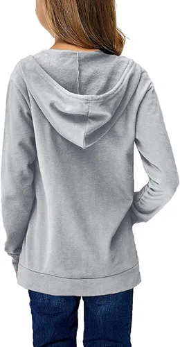 Vista 2 de Haloumoning Sudaderas con capucha de forro polar para niñas de 4 a 15 años