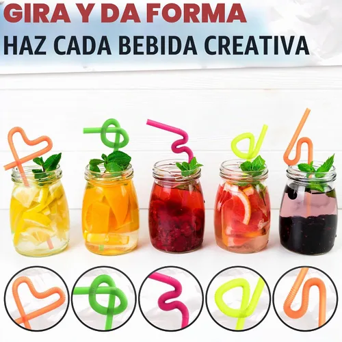 Vista 5 de Pajitas extra largas desechables, 200 popotes flexibles de plástico extralargos, elásticos de 17.1 a 19.5 pulgadas, flexibles para formas Varios