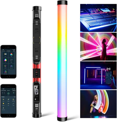 Vista 10 de GVM BX8C RGB LED Video Light Stick, 2000K-10000K CRI97+ Luz magnética de mano con 6 efectos de píxeles, control de malla Bluetooth aplicación