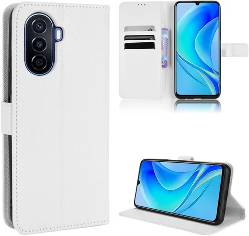 Vista 8 de Funda para Huawei Nova Y70 Plus Funda de cuero, PU Funda de cuero con tapa para Huawei Nova Y70 MGA-LX9 Funda Negro