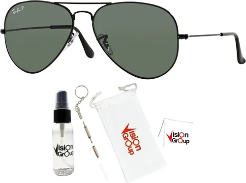 Vista 2 de Ray-Ban RB3025 - Gafas de sol de aviador de metal + paquete de accesorios Vision Group