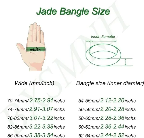 Vista 6 de Brazalete de jade birmano para mujer, auténtico, color verde, redondo, transparente, piedra energética, jadeíta, joyería clásica (tamaño : 2.362 in)