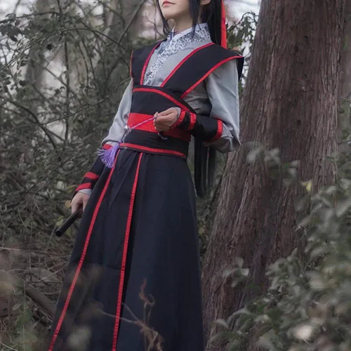 Vista 7 de Disfraz chino de Hanfu, espadachín de la dinastía Han, disfraz de cosplay para adultos