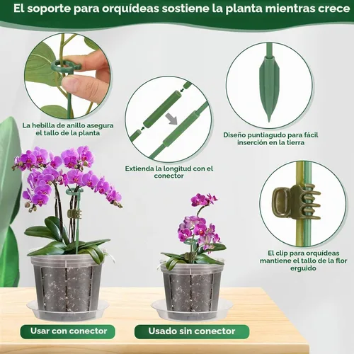 Vista 6 de 9 Pack Plastic Orchid Pots with Holes, 4, 5, 6 Inch Clear Orchid Pots Paquete de 9 unidades.