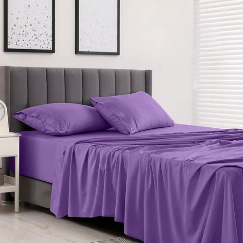 Vista 245 de LUX Décor - Juego de sábanas Twin de microfibra ultrasuave de 3 piezas con sábana encimera, sábana bajera de 16 pulgadas de profundidad y funda