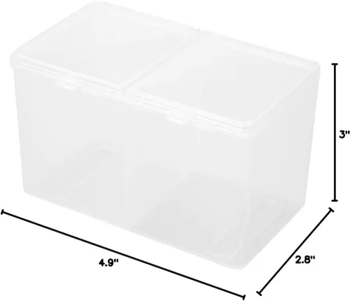 Vista 10 de Recipiente de hisopos de algodón moderno, caja de almacenamiento para almacenar almohadillas de algodón, esmalte de uñas, gel, purpurina, diamantes