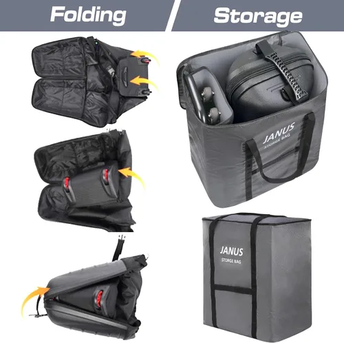 Vista 5 de JANUS Golf Travel Bag Hard Case with Foldable Support Legs, Hands-Free Golf Club Travel Bag with 360° Spinner Wheels, ABS Hard Shell, Foldable