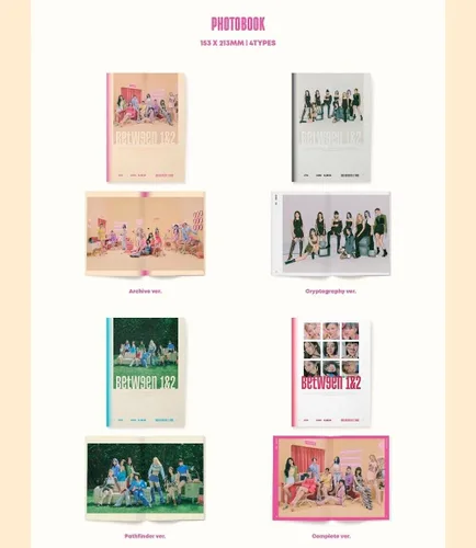 Vista 3 de TWICE [BETWEEN 1&2] 11th Mini Album Random Ver. CD+Photobook+5ea Photocard+Polaroid Photocard+Film Photo Sticker+Message Photocard+Heart