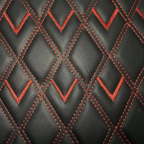 Vista 9 de Tela de espuma acolchada de vinilo, hilo multipatrón, material de piel sintética, tapicería para muebles, cabeceros de muebles, tela interior Negro