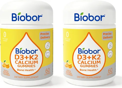 Vista 9 de Biobor Gomitas naturales de vitamina D3 K2, 5000 UI de vitamina D3 y 100 mcg de vitamina K2 (MK-7), apoya los huesos saludables, suplemento de salud