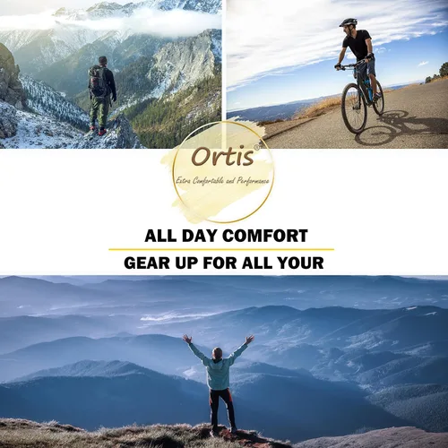 Vista 7 de Ortis Calcetines acolchados de lana merino para hombre con control de humedad y peso ligero, transpirable para senderismo al aire libre y ciclismo