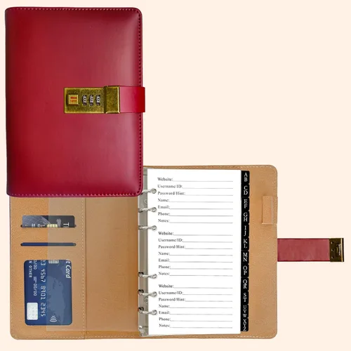 Vista 12 de BTSFTOGET Refillable Password Book Binder with Alphabetical Tabs and Lock, 576 Passwords Large Print, 316 Pages Password Keeper for Computer &