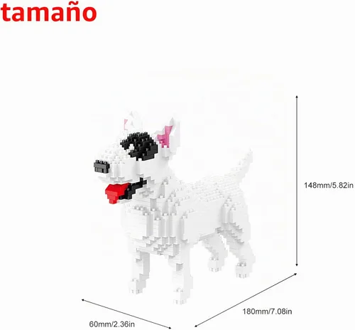 Vista 2 de Larcele 797 piezas Bull Terrier Dog Micro bloques de construcción