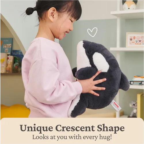 Vista 6 de GUND Flynn Orca Ballena de peluche, animal de peluche prémium de ballena para edades de 1 año en adelante, negro/blanco, 10 pulgadas
