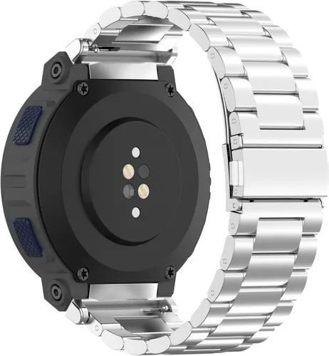 Vista 7 de Compatible con Amazfit Active Edge - Correa de reloj para hombres y mujeres, correa de metal de acero inoxidable, correa de repuesto, accesorios