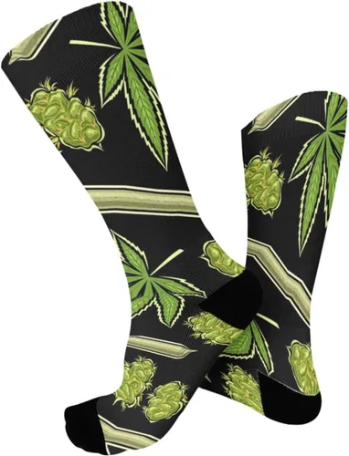 Vista 2 de Calcetines Kawaii Weed Leaf Calcetines de botas para hombre