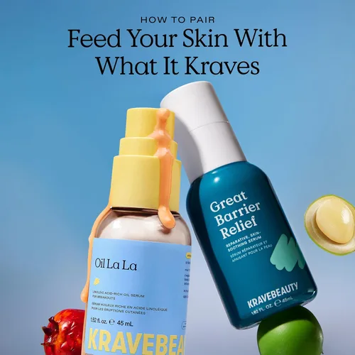 Vista 9 de KraveBeauty Oil La La - Aceite facial ligero para pieles sensibles, suero de aceite de equilibrio de sebo con aceite de rosa mosqueta, complejo