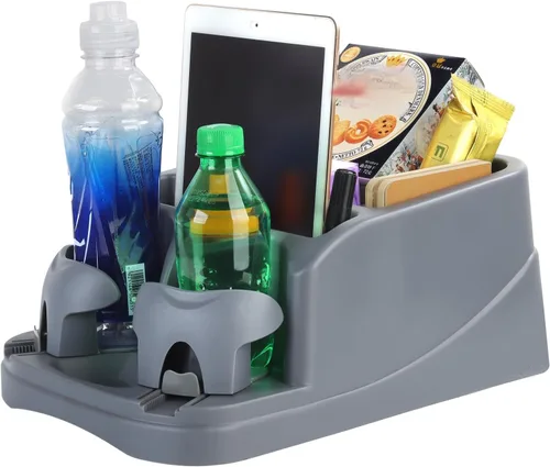 Vista 7 de Consola Central Universal Grande para Automóviles, Camiones, Minivans, SUVs, Organizador de Consola de Automóvil con 2 Portavasos Ajustables