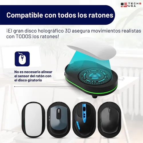 Vista 3 de TECH8 USA Dispositivo Desplazante de Mouse, Desplazador de Mouse Indetectable para Laptops, PC, Sin Software, Movimiento Aleatorio, Patentado