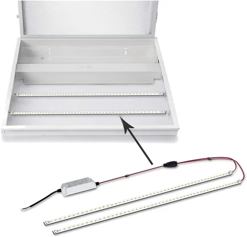 Vista 2 de Kit de reacondicionamiento magnético LED de 2 x 2 pies, kit de reacondicionamiento LED Troffer de 2 pies, 18 W, luz blanca diurna 5000 K, 0-10 V
