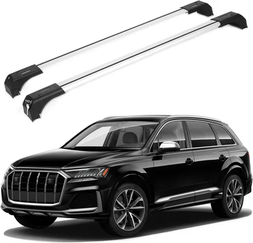 Vista 15 de ERKUL Barras transversales de techo de 220 libras para Audi Q7 2016-2026 Barras transversales de aluminio con bloqueo antirrobo para techo Negro