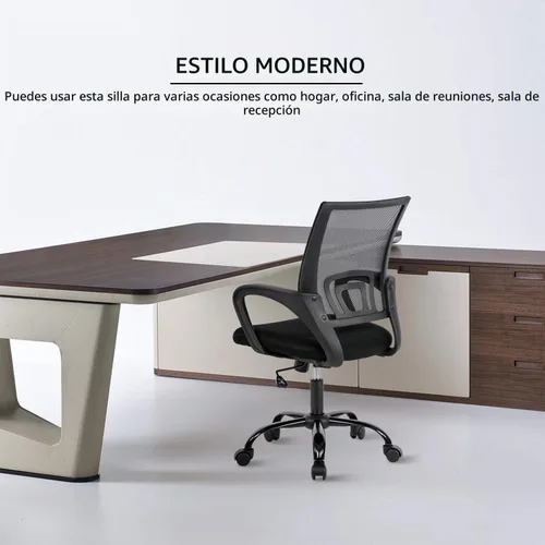 Vista 7 de Dopinmin Silla de oficina en casa, silla de escritorio ergonómica Silla de Sillas de escritorio giratorias ejecutivas con reposabrazos, soporte Negro