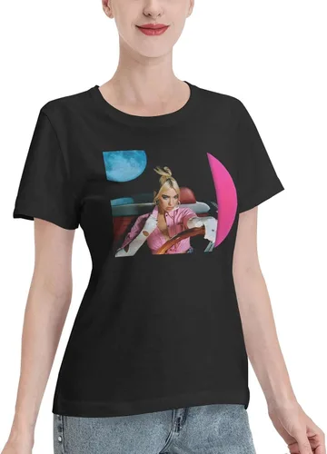 Vista 2 de Womens T Shirts Tops Lightweight Short-Sleeve Crew Neck Tees Clothes