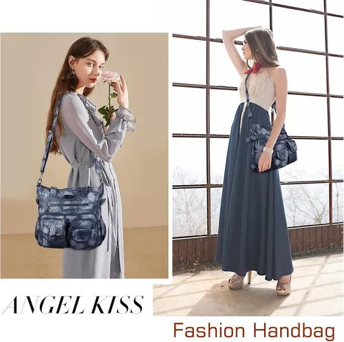 Vista 7 de Angel Kiss Monederos y bolso de mano para mujer, bolso de hombro de piel sintética suave para mujer, bolso de mano con asa superior
