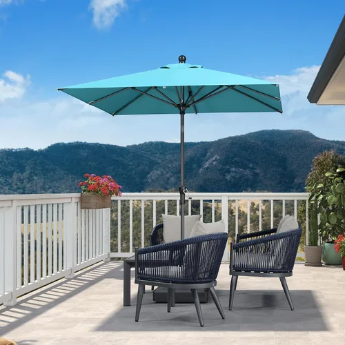 Vista 73 de PURPLE LEAF - Sombrilla de patio rectangular de 6' x 4', sombrilla de mesa para exteriores con marco de aluminio, sombrilla de mercado, sombrilla