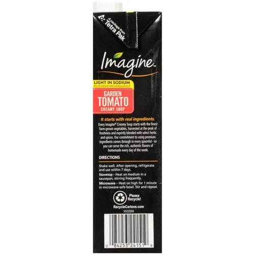 Vista 5 de Imagine Organic Light in Sodium Garden - Sopa cremosa de tomate 32 onzas líquidas (paquete de 6)
