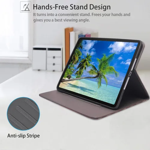 Vista 3 de Funda para Samsung Galaxy Tab A8 de 10.5 pulgadas (SM-X200/X205/X207), funda de piel sintética premium con función de encendido automático