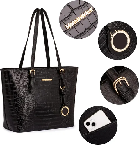 Vista 4 de Montana West Totes - Bolso de mano grande con cartera para mujer 3 piezas