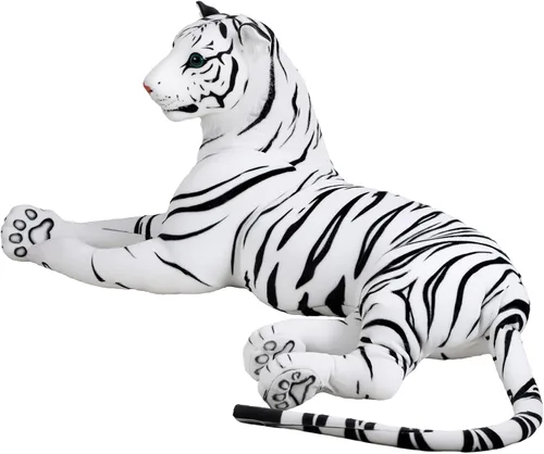Vista 8 de Peluche de tigre gigante realista, almohada de felpa realista de tigre de 43 pulgadas con forma de apoyo, juguete suave de tigre grande para niños
