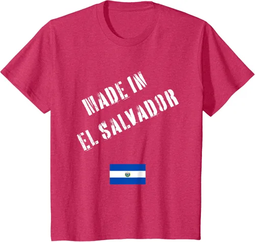 Vista 22 de Camiseta divertida Made in El Salvador con bandera