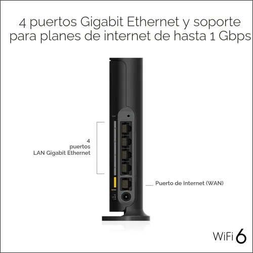 Vista 7 de NETGEAR Enrutador WiFi 6 de 4 flujos (R6700AX): solo enrutador, velocidad inalámbrica AX1800 (hasta 1.8 Gbps), cubre hasta 1500 pies cuadrados, 20