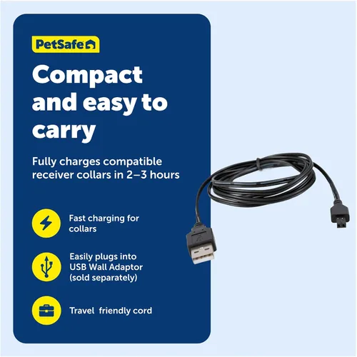 Vista 4 de PetSafe Cargador receptor – Cable de carga rápida – Cable de carga USB para valla inalámbrica y sistemas de valla en tierra – Compatible
