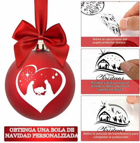 Vista 4 de 45 piezas de calcomanías UV con palabras de Navidad para decoración de bola de Navidad, calcomanías de letras de saludo inspiradas en vacaciones