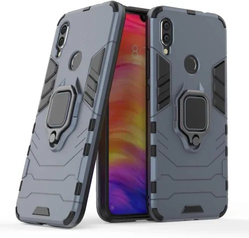 Vista 8 de LuluMain - Funda compatible con Xiaomi Redmi Note 7, Redmi Note7 Pro, soporte de agarre de anillo de metal a prueba de golpes