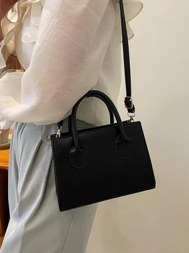 Vista 2 de GORGLITTER Bolso cruzado pequeño para mujer, bolso cruzado de doble asa para el hombro, bolso cruzado cuadrado